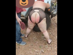 Daddy spanked me outdoors while hubby filmed!