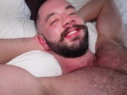 Preview 2 of Hairy Hunk Rides Big Cut Cock Cowgirl