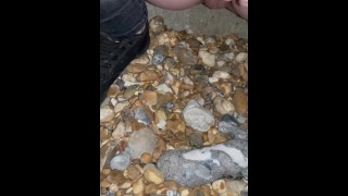 Pissing on the beach 