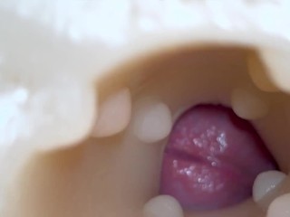 Teen Cumming inside a Fleshlight (CLOSE UP)