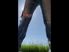 Desperate pee outside - Screenshot 16 of 16 - Girl Pee