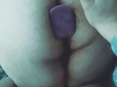 Video PAWG transgirl gets stuffed by her gf's purple buttplug, and shows gaping asshole