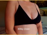 MILF hot lingerie. Big tits in black sports bra - OF @wifeydoespremium
