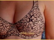Preview 2 of MILF hot lingerie. Big tits in leopard print bra