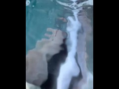 HOT FEET AT THE SWIMMING POOL 