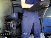 Preview 1 of Auto mechanic found a rubber sex toy in a client's car and fucked her