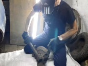 Preview 4 of Auto mechanic found a rubber sex toy in a client's car and fucked her