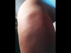 Nub play in full butt nylons