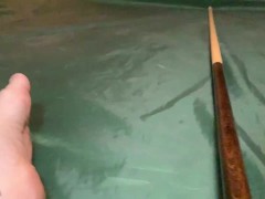 Video masturbating with a pool cue through my pants in public