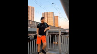 Public Street Super Hot Risky Jerkoff Almost Caught