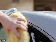 Preview 1 of MOMMY'S GIRL - Christie Stevens Fucks Her Stepdaughter For Wearing Bikinis During Their Car Wash
