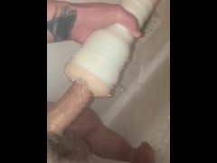Quickie fleshlight in the shower