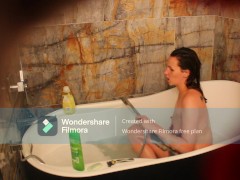 Amateur Tattooed Milf Fingers Tight Pussy In Bathtub and Squirts - Francesca Valentine