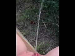Long campsite piss at sunrise