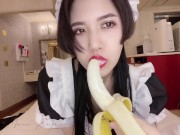 Preview 6 of Sexy licks of banana and whipped cream