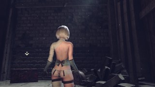 NieR: Automata - 2B ryona - Revealing Outfit, Battle outfit & no band ニーア オートマタ リョナ