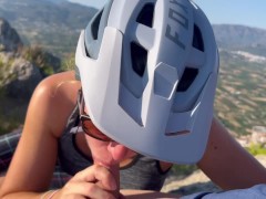 MTB Tour ends with a public Blowjob
