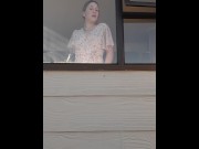 Preview 1 of Neighbour's wife catches you window watching and shows you her wet creamy pussy x