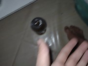 Preview 2 of i Cumshot inside bottle filled with piggy piss