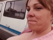 Preview 3 of PLEASE Don’t show this to his WIFE 😳 Outside CumKiss big tits blowjob