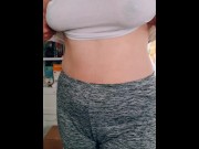 Preview 2 of Horny Pregnant Single Mom Flashes her Milf Tits for YOUR Attention