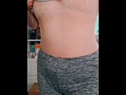 Preview 6 of Horny Pregnant Single Mom Flashes her Milf Tits for YOUR Attention
