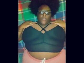 Gagging myself with my fingers...oral fixation....in a see through shirt...big ole titties.