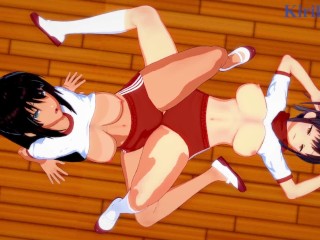 Asuka y Homura Participan En un Intenso Juego Lésbico En El Gimnasio. - Senran Kagura Hentai
