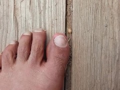 I badly cut my toenails and than wash my dirty feet. This is the new s.Hit.