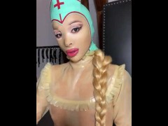 Slavena is putting HW Design mask on