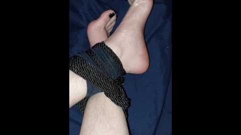 BDSM Wax Play W Goth Girl's Feet