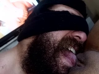 licked my pussy nonstop while I indulged in porn with cock on the wall I ejaculated in his face💦😋