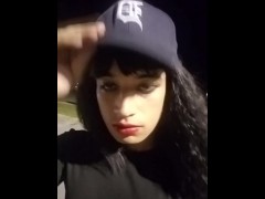 Video Hot Sissy Slut Rough Facefuck in a Parking Lot