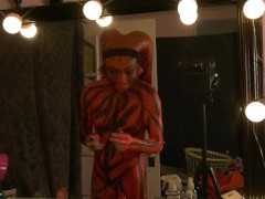 STAR WARS PARODY - BEHIND THE SCENES DARTH TALON TWILEK COSPLAY BODY PAINTING Time-lapse