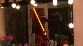Time-Lapse Video Of Star Wars Parody Behind The Scenes Darth Talon Twilight Cosplay Body Painting