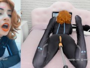 Preview 3 of Black widow cosplay big butt girl sucking and fucking with her sex machine
