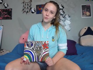 solo female, chubby redhead, squirting orgasm, webcam