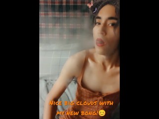 Petite Latina Smoke & Blows Clouds - 2