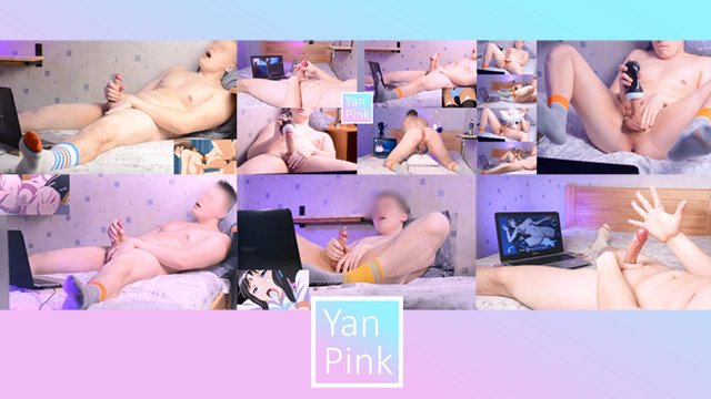 Compilation of Masturbation and Cumshots on Hentai. With title - Yan Pink