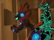 Preview 2 of Protogen furry gets fucked in shower by Synth