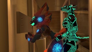 Synth Fucks A Protogen Furry In The Shower