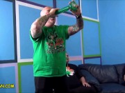 Preview 6 of Fuck A Fan - Jennifer White Triple Cum Swaps Aaron’s Sperm w Charity & Charlyse on St Patrick’s Day