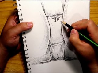 backstage, female orgasm, drawing, fetish