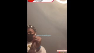 Teen makes his big black cock nut in front of his ring light (full vid on onlyfans and fansly)