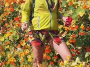 Preview 5 of Public up Dress PEE # Watering flowers with my PISS