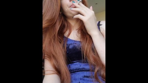 redhead smoking