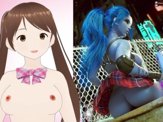 solo female, edging challenge, anime sex, overwatch