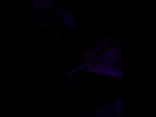 Emo Bitch Fucks Black Dildo in the Dark