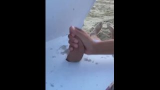 Beach Pizza Party With French Stepmother That Ended Up Becoming A Big Cum And A Handjob