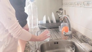 This Lady Washes The Dishes With My Pissing Cock